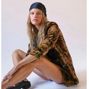 Free People Nicolette Floral Velvet Blazer